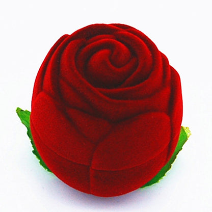 Romantic Red Rose Flower Ring Gift Box